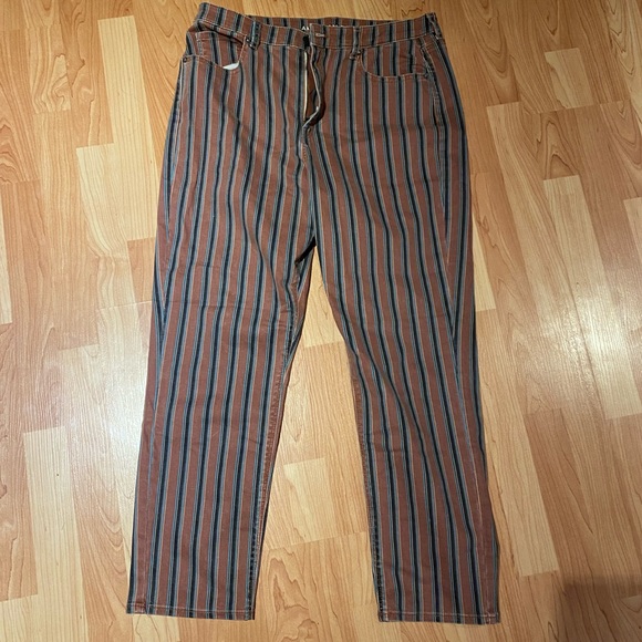 Magenta and Blue Striped Jeans - Picture 2 of 3